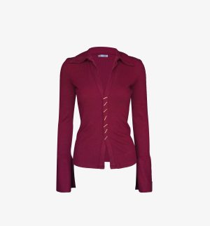 Blusa Leonor Burdeo